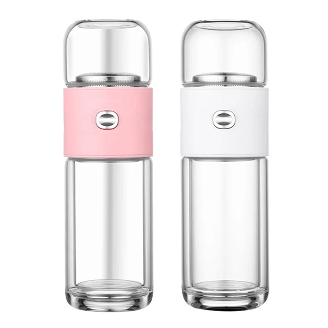 
Best Selling Double Wall Customized Logo Square Shape Glass Water Bottle 