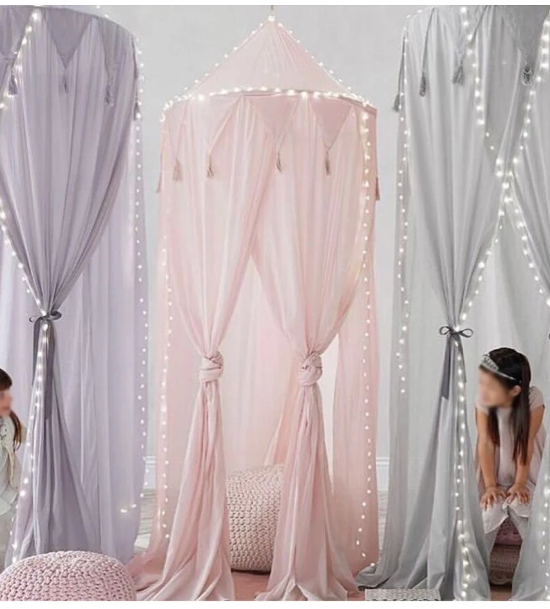 Изготовленная на заказ купольная модная бахрома навес счастливый безопасный зонт для новорожденных Детская кроватка сетка для ребенка москитная сетка