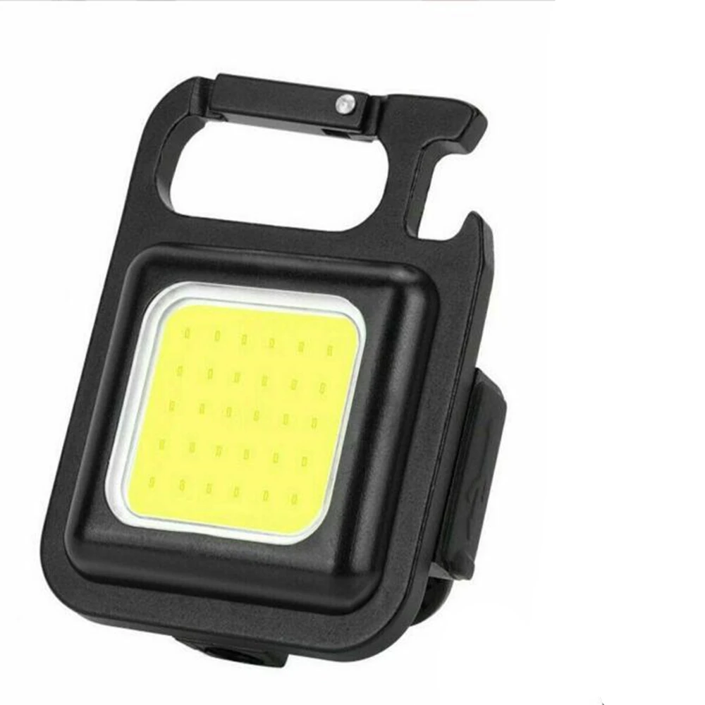 Wholesale New multi-function Magnetic flashlight USB Type-C charging light COB keychain flashlight with bottle opener