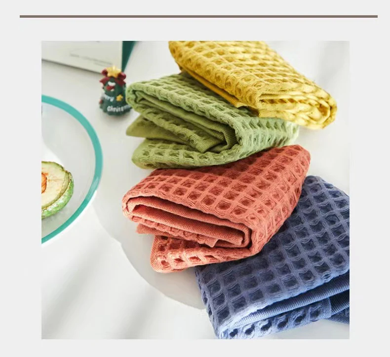 RTS Colorful High Quality 100% Cotton Waffle Cute Hand Towel Home Towel