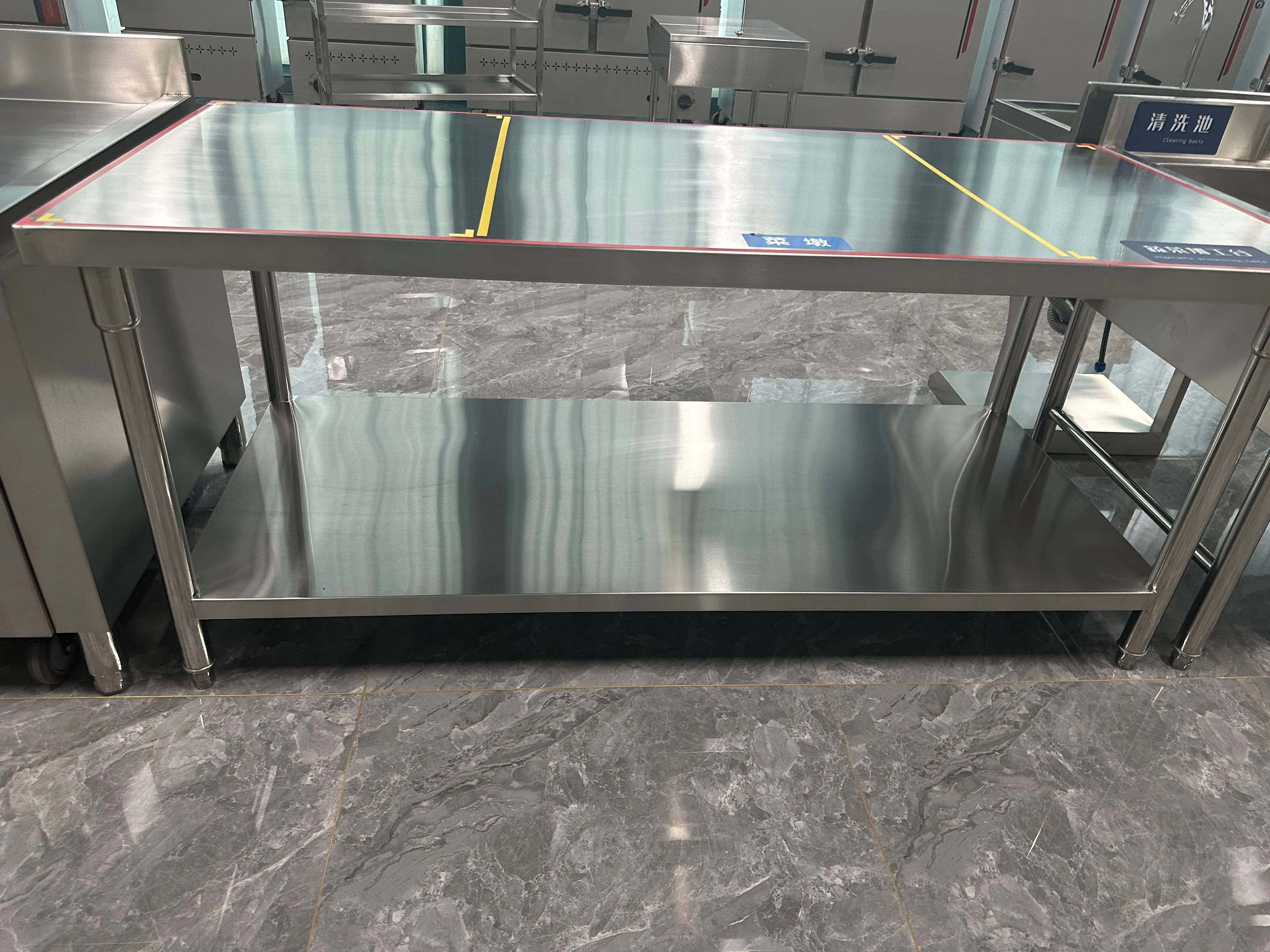 Xiangming Wholesale food prep industrial inox 304 commercial kitchen stainless steel work table bench for restaurant bakery