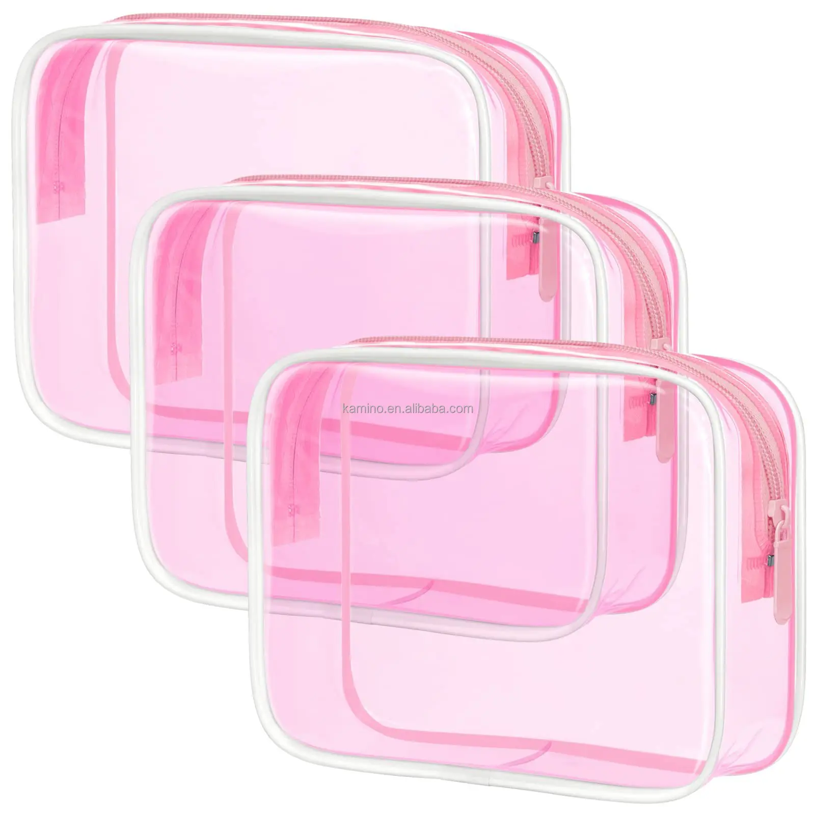 Custom Travel cosmetic bags PVC Clear makeup bag with Print and logo Professional small travel toiletry bag