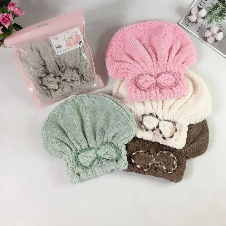 Reusable Wholesale Elastic Microfiber Turban Shower Towel Wrap Drying Hair Cap