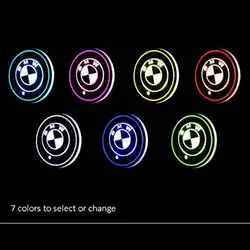 LED Car Cup Holder Lights 7 Colors  USB Charging Mat Auto Sport Luminescent Cup Pad LED Interior Atmosphere Lamp  for BMW