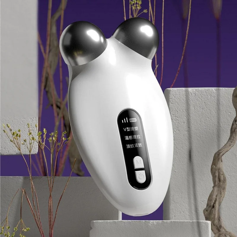 EMS Microcurrent Face Lifting Device 3D Roller Facial Massager Anti wrinkle Tighten Skin Rejuvenation Beauty Apparatus