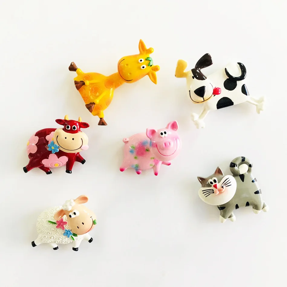 Cute Animal Refrigerator Magnets Stickers Home Kitchen Decoration  Resin 3D Fridge Magnets Customized Refrigerator Magnet