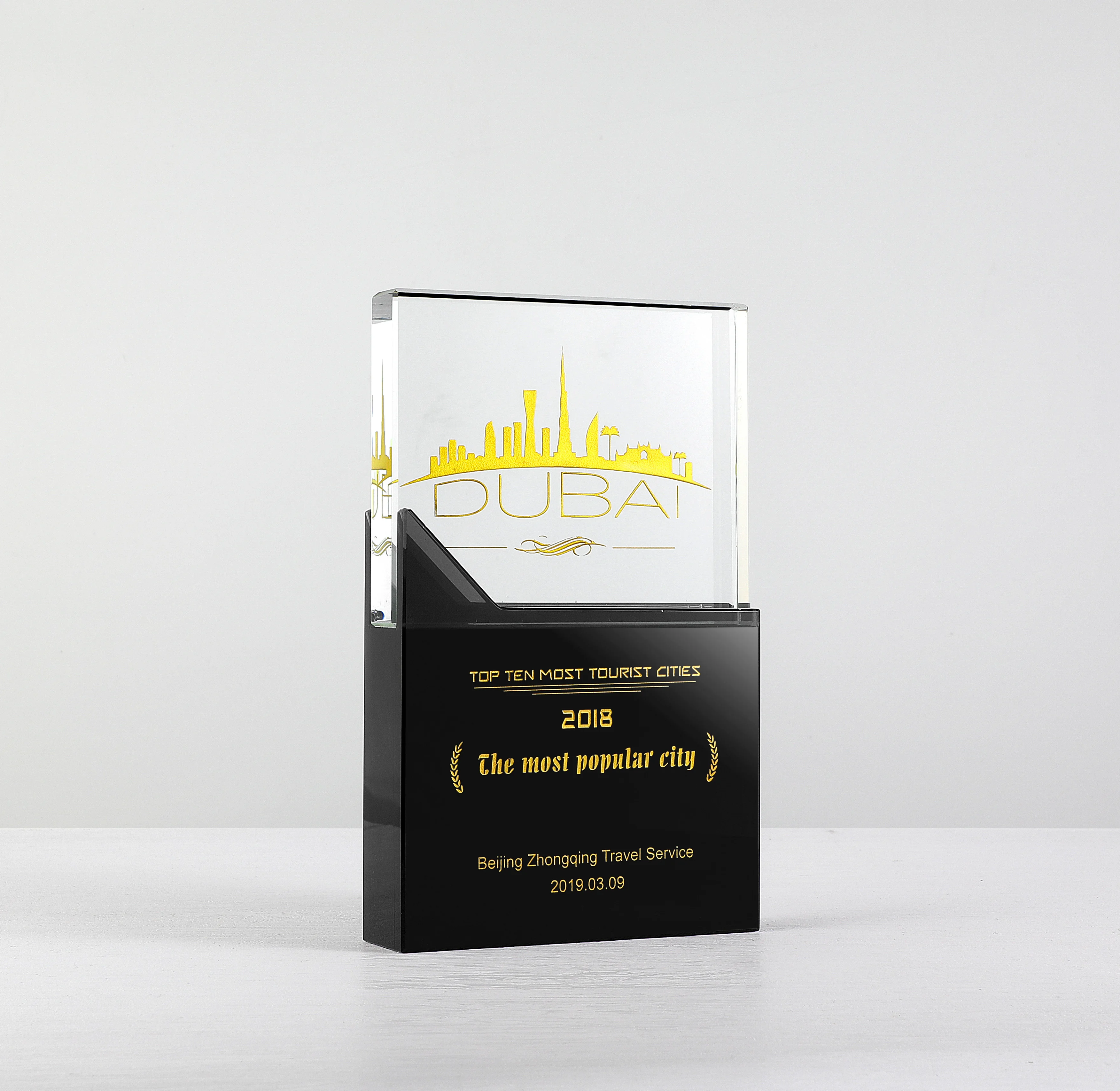 high quality k9 crystal trophy custom engraving Support samples crystal trophy award