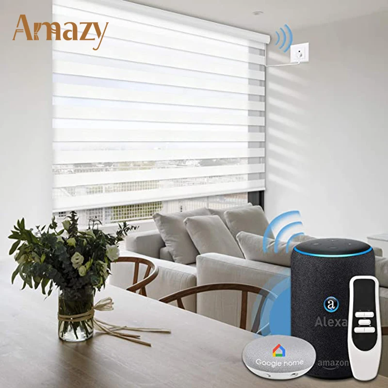 Manufacturer Supplier Innovation Design Wifi Phone Remote Motor Control Motorized Office Home Room Smart Roller Blinds