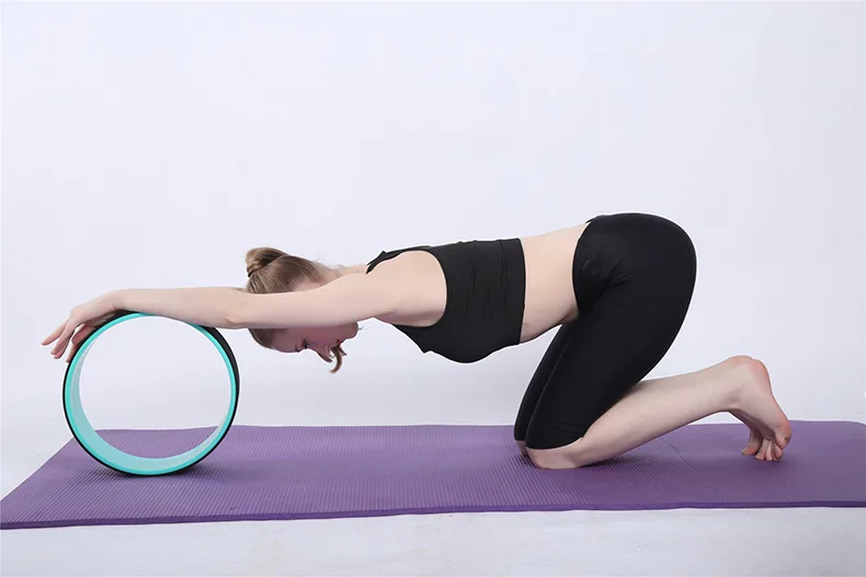 ZJFIT Fitness Yoga Back Roller 3D Leaf Design Anti-Slip Yoga Roller Pilates Rim Double Color Yoga Wheel