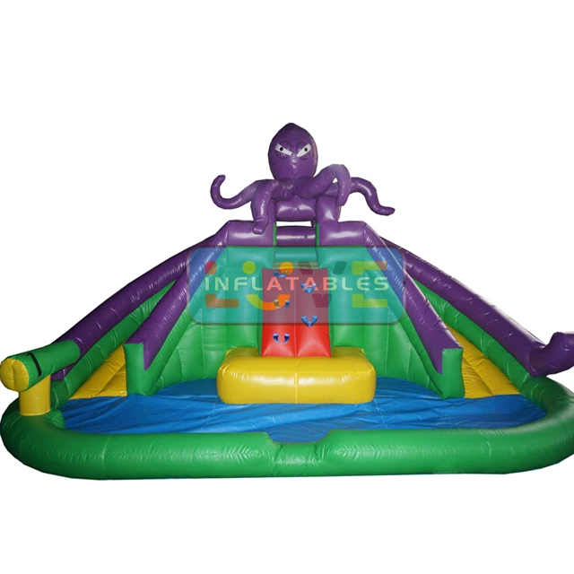Inflatable Water Slide Kids Play Ground Toys  Cheap Water Slide With Water Gun and Splash Pool