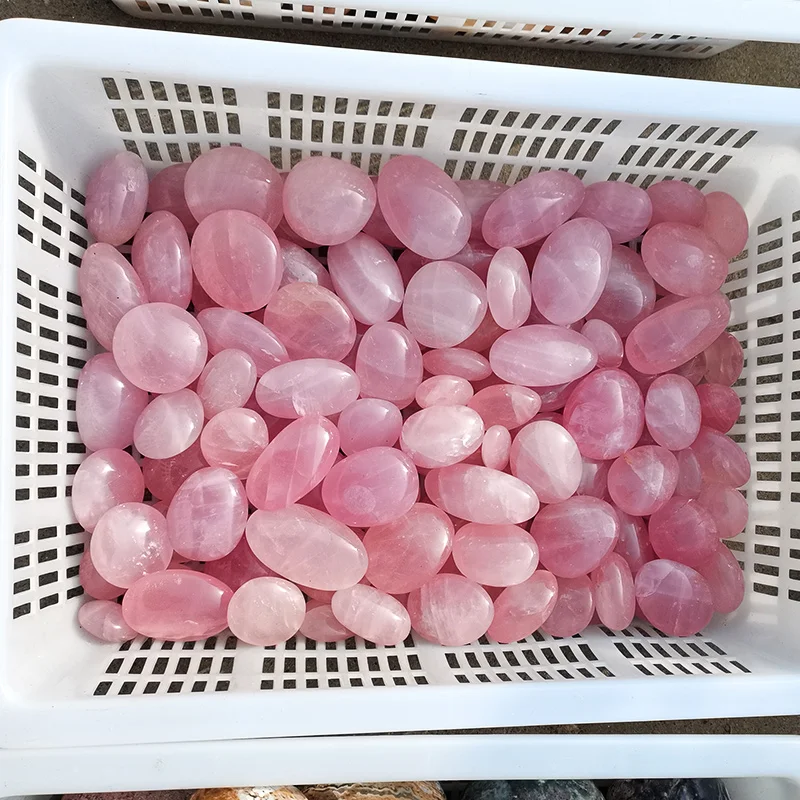High Quality Natural Rose Quartz Crystal Tumble for sales Rose Quartz Tumbled Stone
