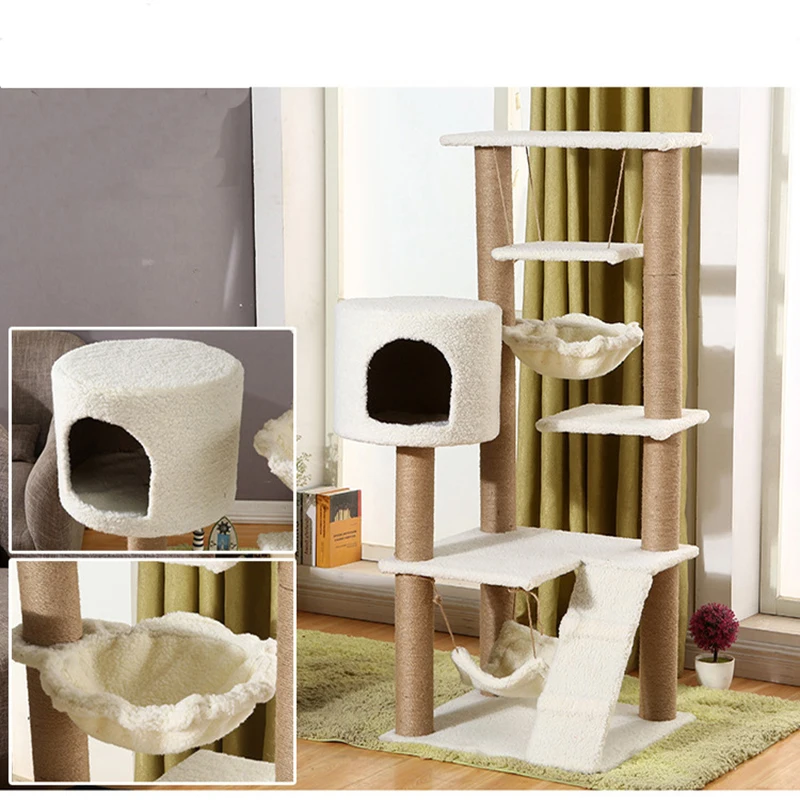 GMTPET Pet Products Factory custom big cat tree furniture best cat trees scratching post wooden scratcher tower cat tree house