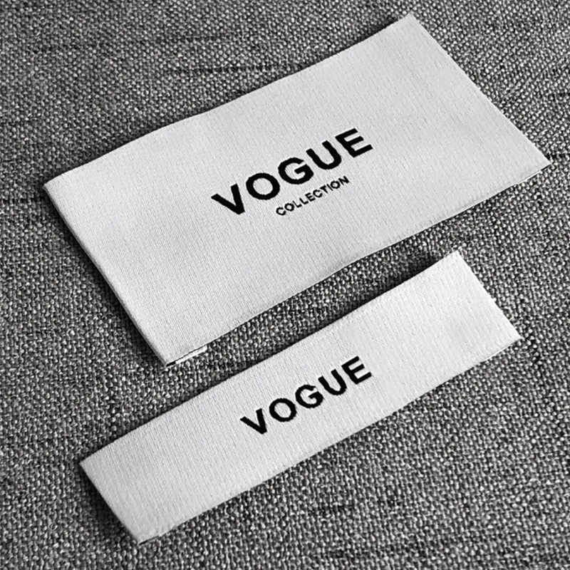 End Fold Organic Cotton Labels Custom Private Logo Eco-friendly Fabric size Label Tags for Clothing