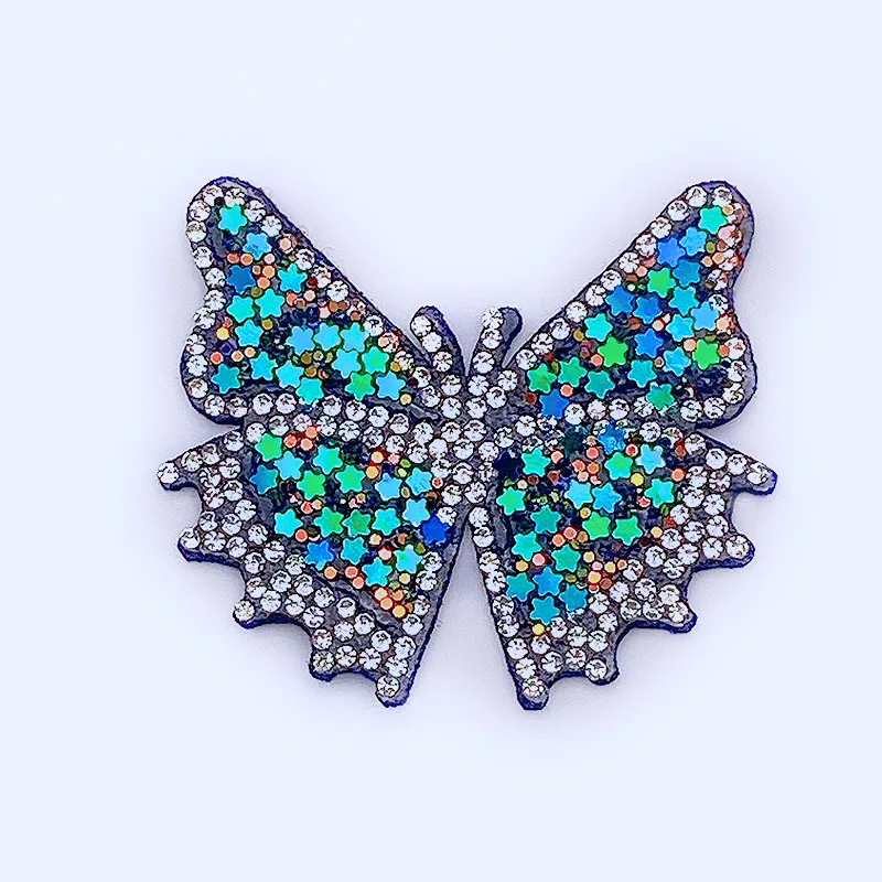 New Design Butterfly Pattern Rhinestone Patches Handmade Colorful Sew on Crystal Patches DIY Rhinestone Patch for Shoes
