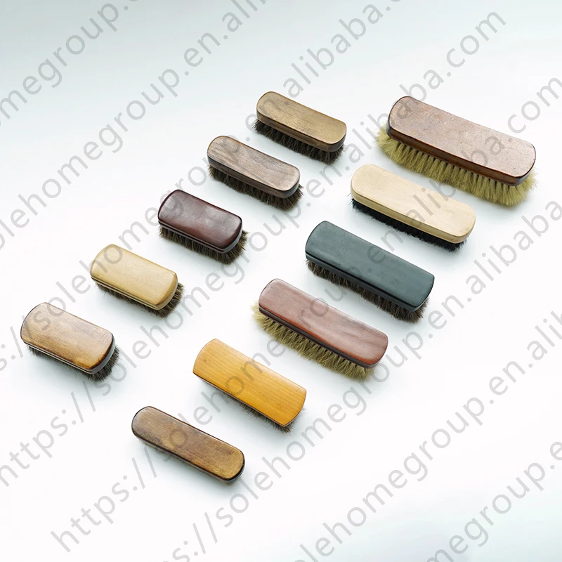 Luxury Horse Hair Shoe Shine Brush Set Large Size PP Material with Luxury Hand Design Long Pig Hair Cleaner for Suede Washing