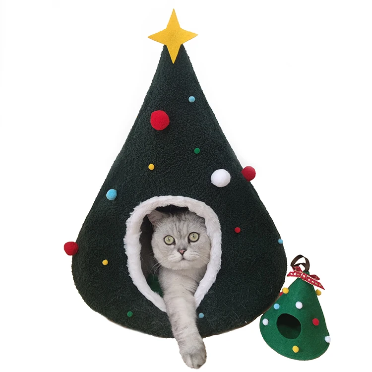 Christmas Cat House Warm and Cozy Kitten Habitat Pet Beds Durable and Eco friendly House Kitten Den Pet Room