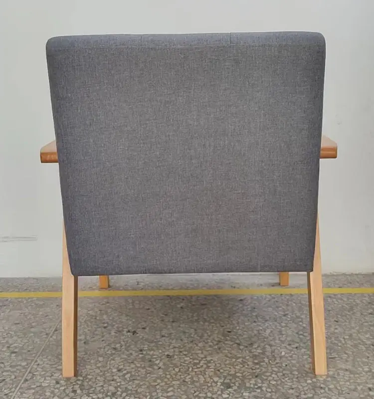 Mid-century Living Room Armchair Modern Upholstered Luxury Accent Chair Dining Chair Single Sofa Lazy Lounge Wooden Leisure 50
