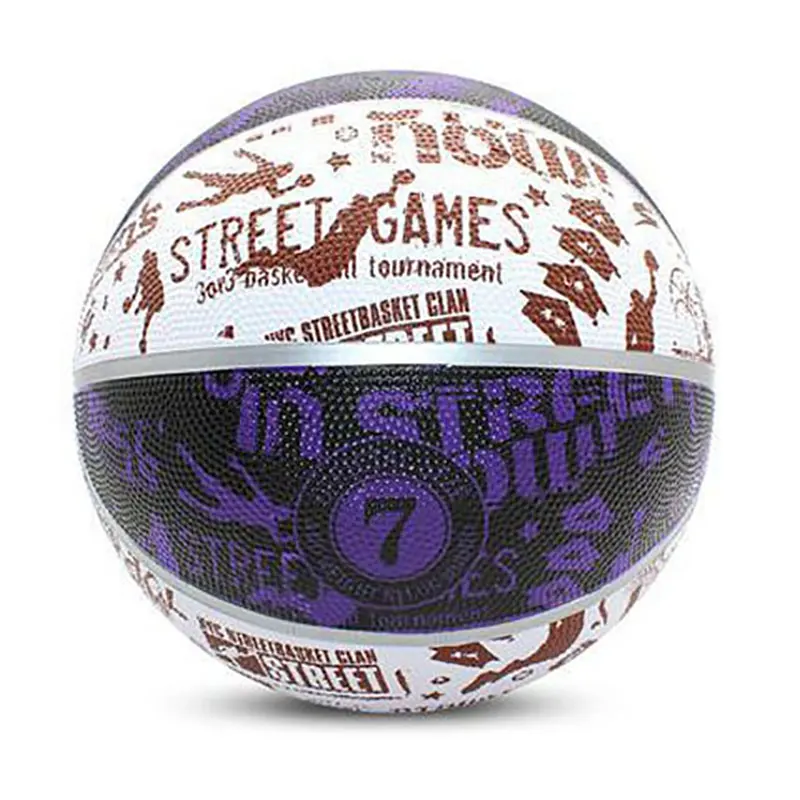 Graffiti Basketball Natural Rubber Surface Butyl Bladder Basket Ball Official Size 7 Training Balls Streetball