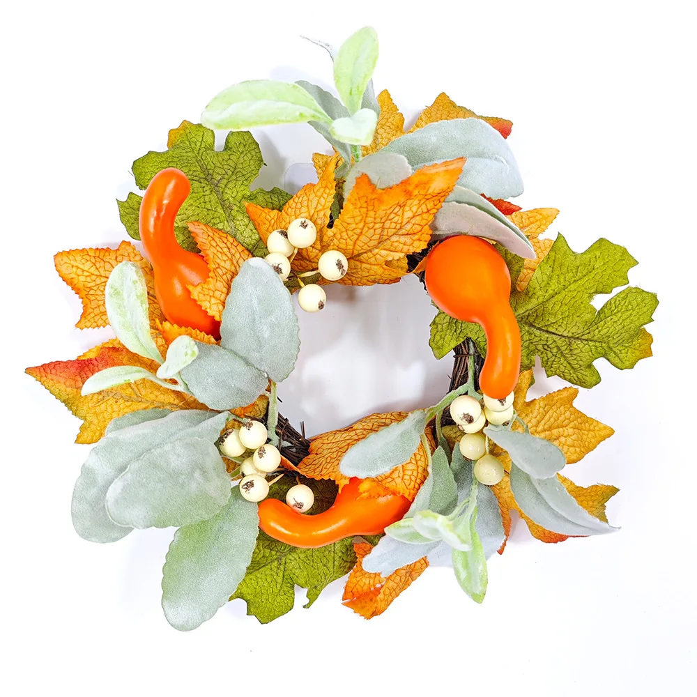 Thanksgiving Harvest Festival Maple Leaf candlestick Decoration Maple Leaf pumpkin acorn Fall Decoration Mini wreath 30CM
