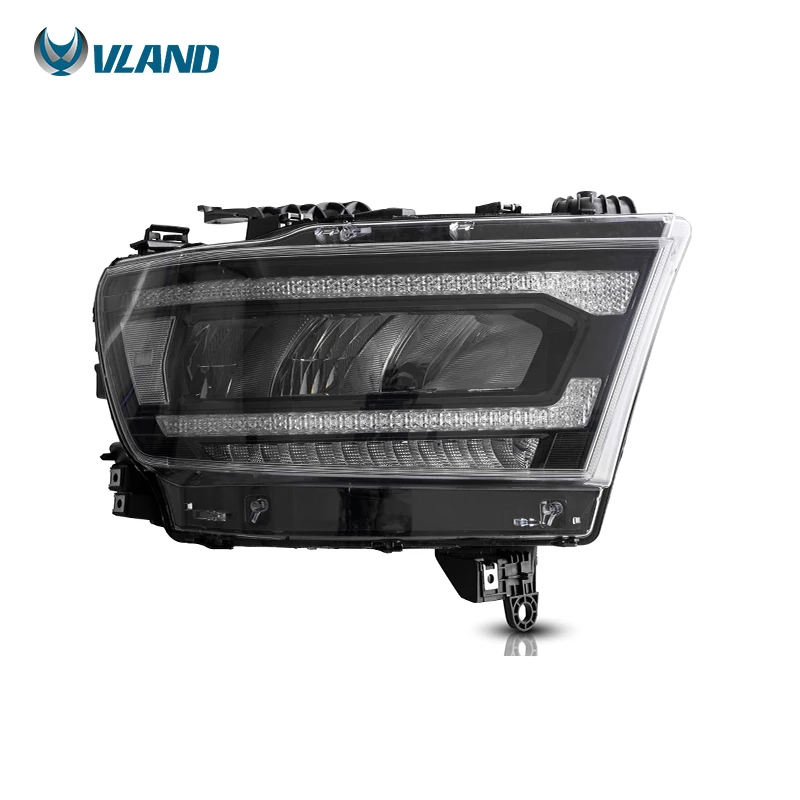 VLAND Factory Full LED Headlights  2019 2020 2021 Car Light Sequential Turn Signal 5th Black Front Head lamp For Dodge Ram 1500