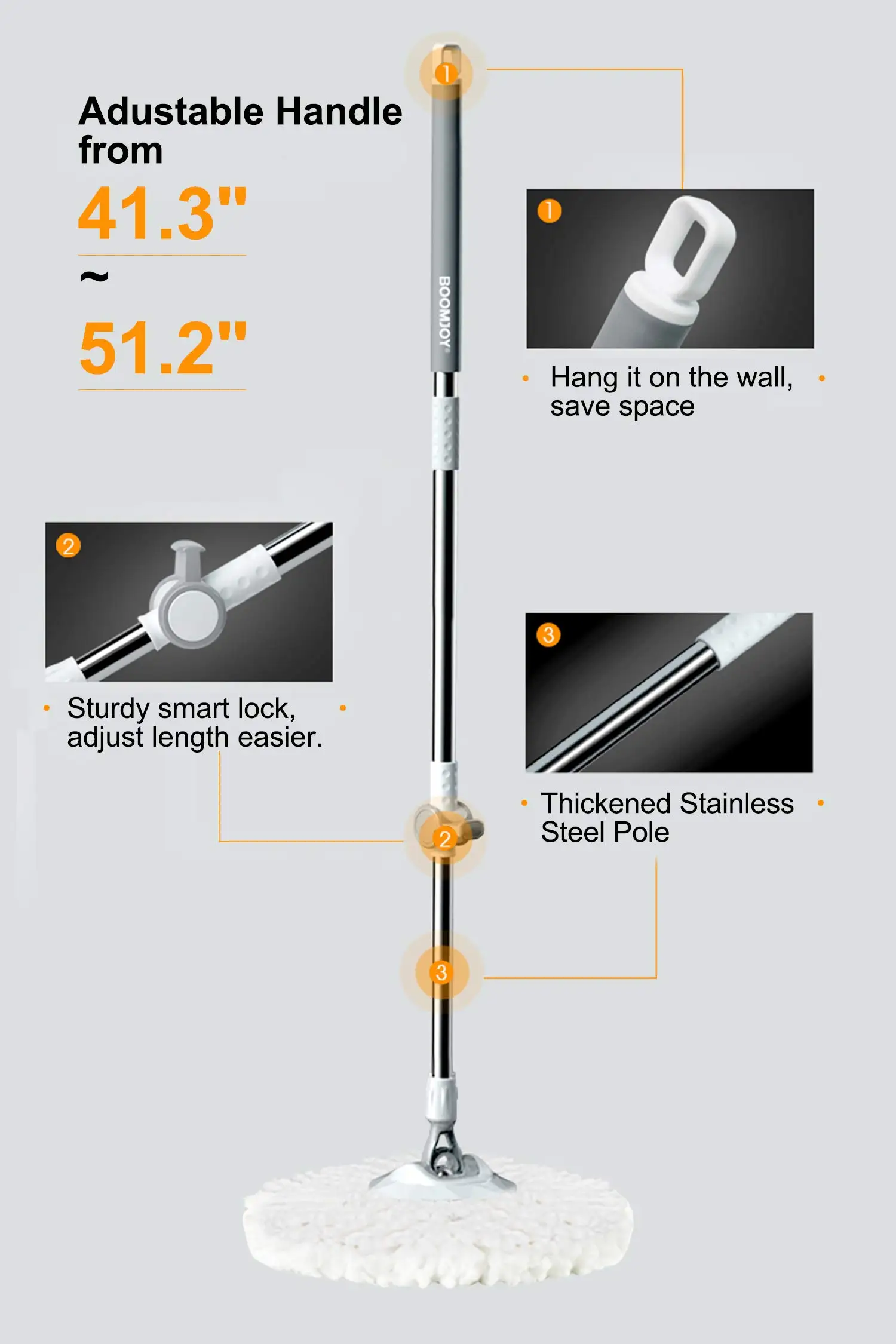 Amazon M19 Swivel Mop and Bucket Twist Mop For Floor Cleaning And Dry With 4 Mop Heads