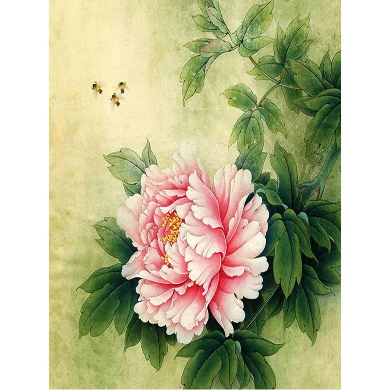 Embroidery Diamond Painting Art Kit  Floral Wall Mural Full Round Rhinestone Drill 5D Diamond Painting Kits for Thanksgiving Day