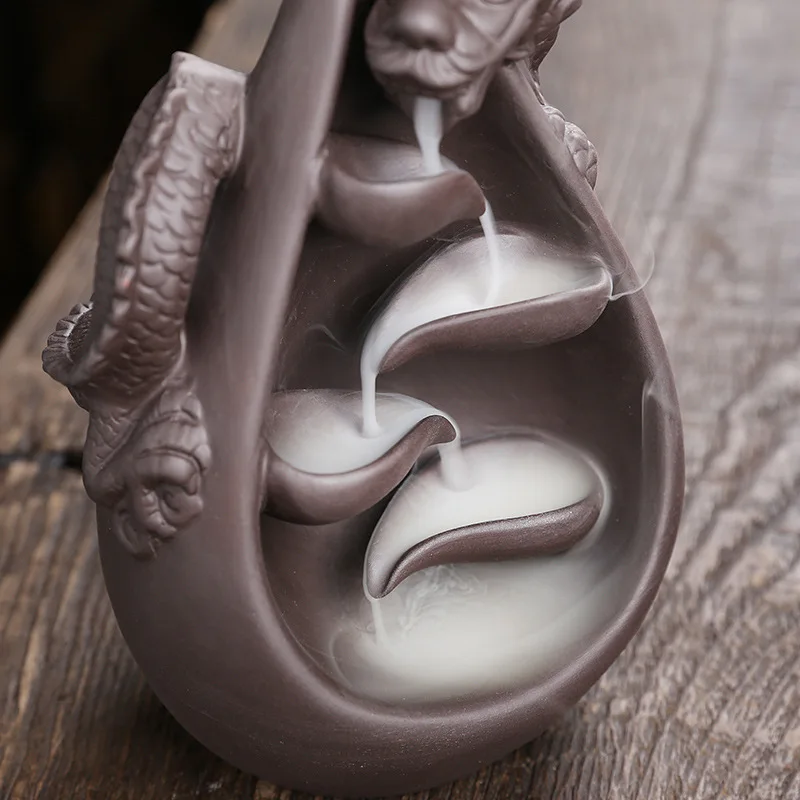 Mini Waterfall Aromatherapy Burner Ceramic Backflow Incene Burner Incense Holder Cender For Creative Home Decor