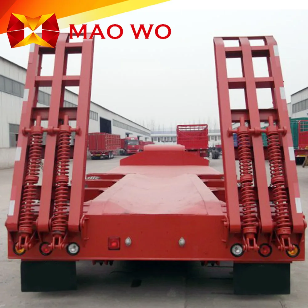 Customized 40FT Chassis 3 Axle Excavator Transport  Low Bed Trailer for sale