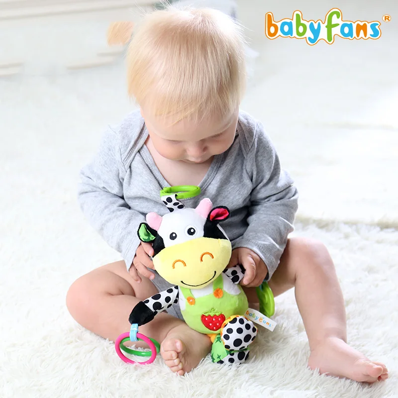 Hot Sale Cow Stuffed Plush Musical Toy Baby Soft Hanging Toys