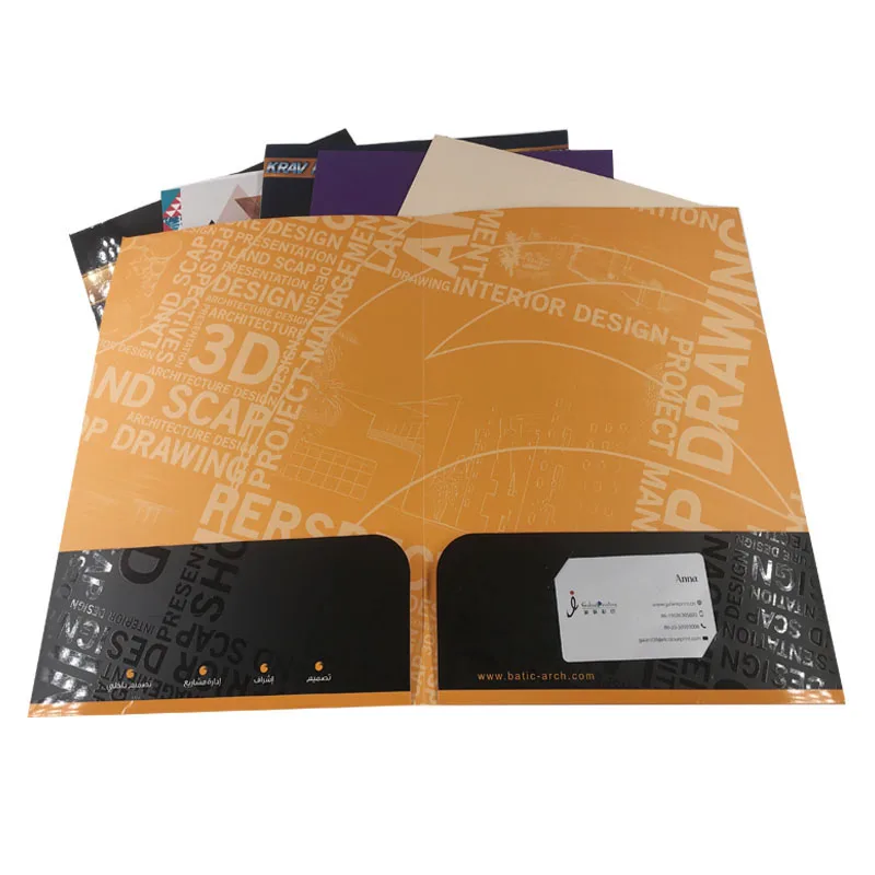 Company 2 Pockets File Folder Custom CMYK Printing Paper Folders With Logo Custom School Folders for Document