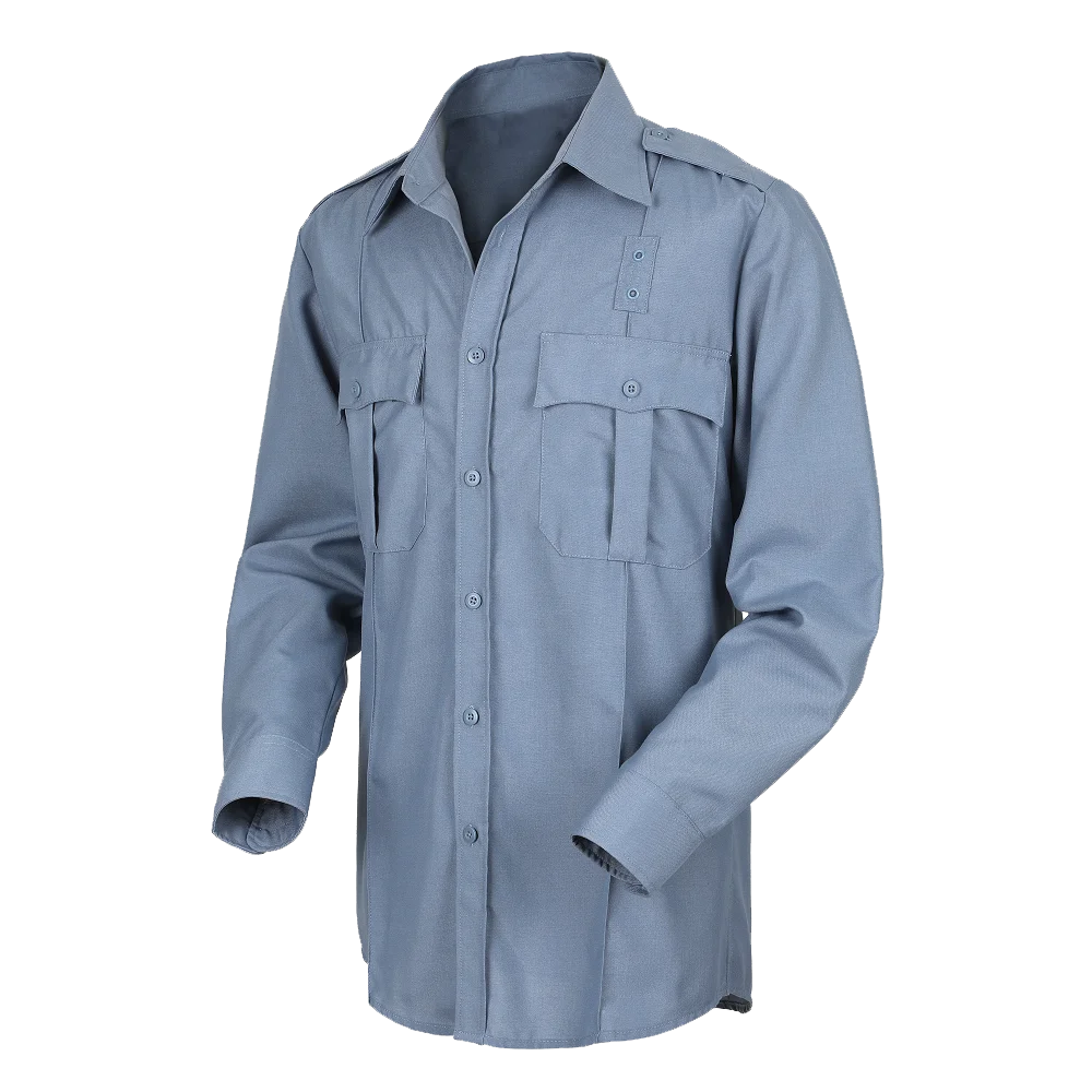 Customize logo or design best sell classical men blue long sleeve Class A polices guards security uniform shirts