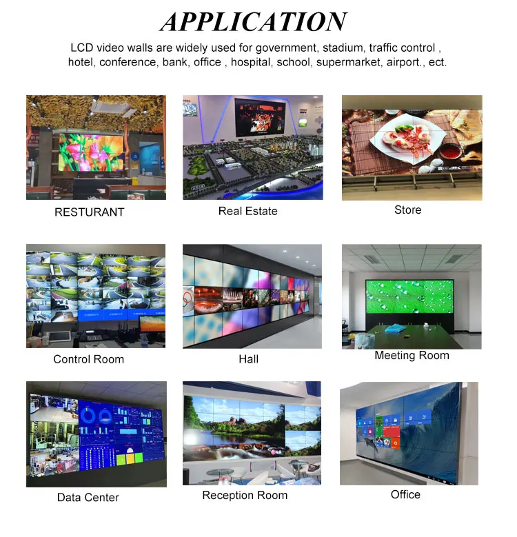 46 49 55 Inch Indoor 4k Hd Screen 2x2 1x4 4x4 Advertising Player Lcd Video Wall With Controller Display