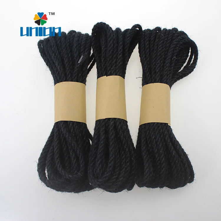 5-Union 6mm black colored jute rope for sale
