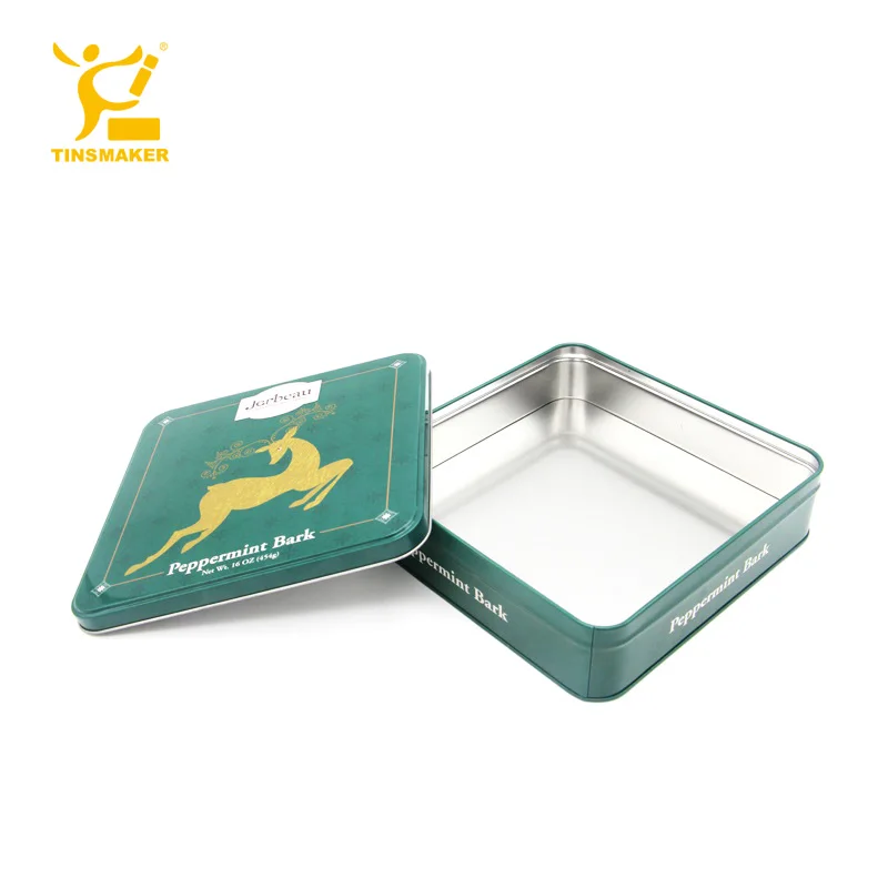 Factory Custom Tinplate Tea Canister Storage Luxury Tea Tin Can noble rectangular tea tin