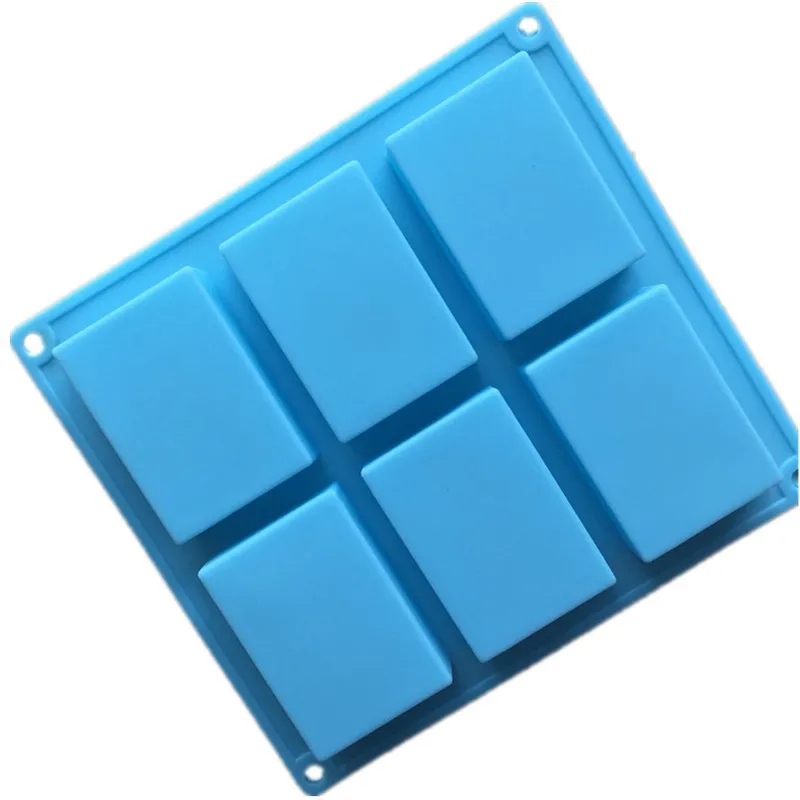 6 ячеек прямоугольная форма для мыла силиконовая ручной работы 6x100