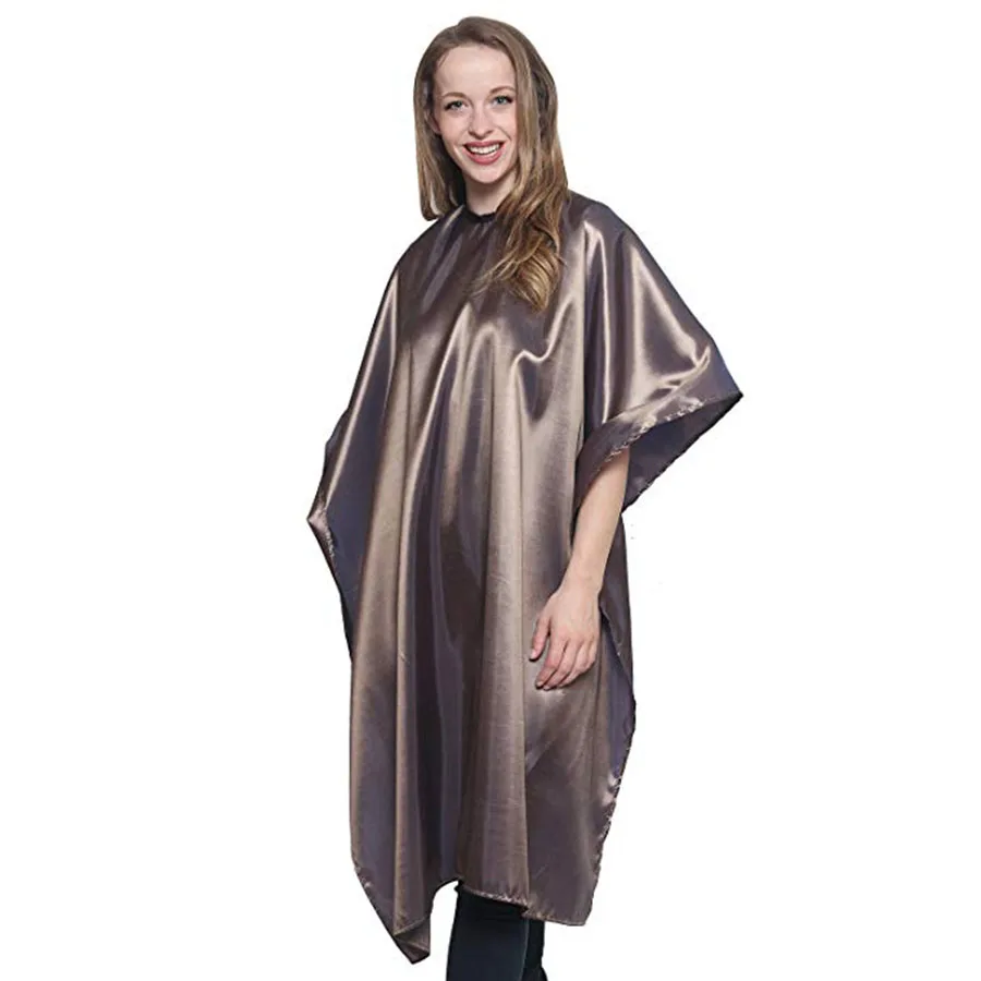 Z70 Anti Dirty Waterproof Women Hair Salon Cape With Adjustable Snap Button Closure Soft Satin Women Salon Cape