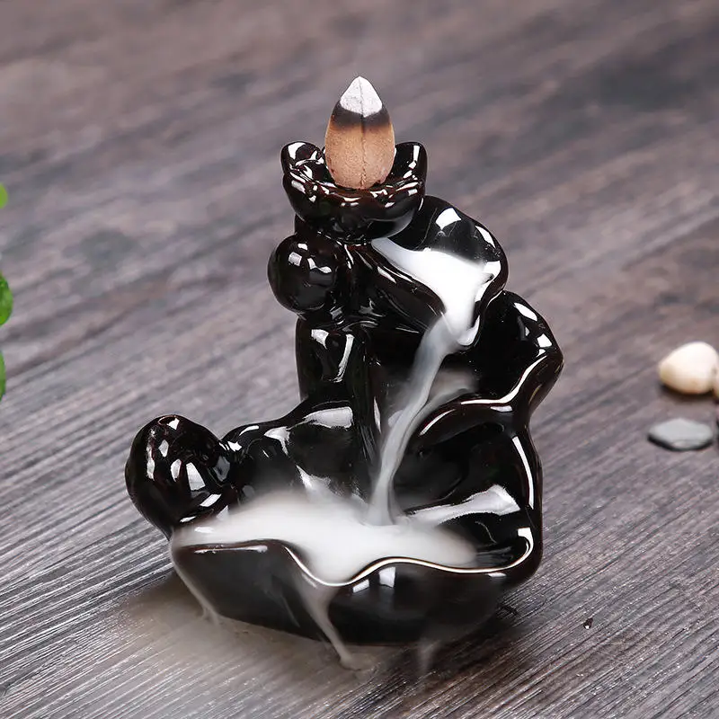 Wholesale cheap waterfall reflux incense burners ceramic incense burner brackets for home and office decoration