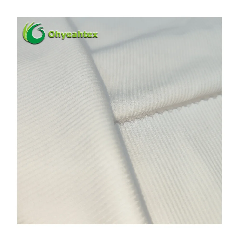 High-Elasticity Sustainable 45% RPET 42% Bamboo Ribbed Fabric For Collar