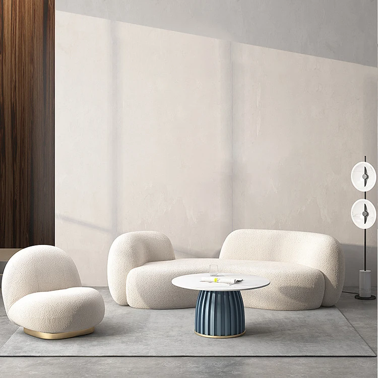AUXFORD modern minimalist white half circle designer couches luxury sofa set design lounge round curved couch