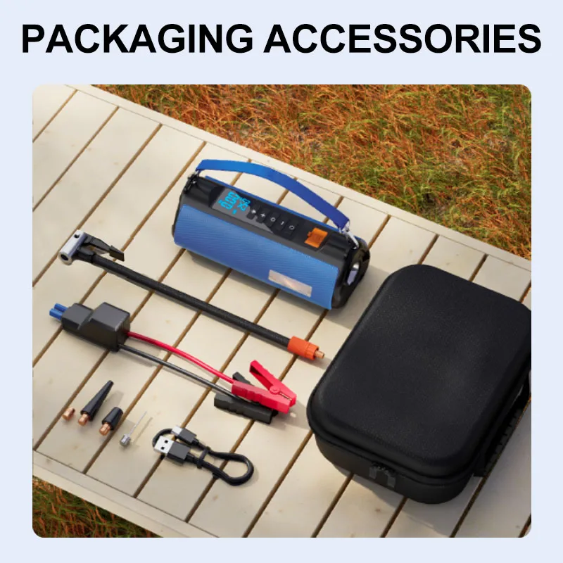 Portable Jump starter with air pump Jump Box for Car Battery Charger with Wireless Air Pump with Digital Gauge