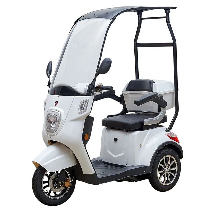 3 Wheels Electric Power Mobility Scooter Tricycle with Roof for Elderly Adult Outdoor Use