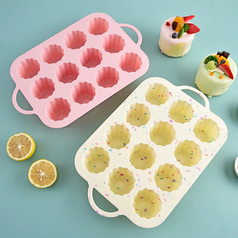 New 12-Cavity Rectangle Soap Mold Silicone Craft DIY Making Homemade Cake Mould 3D Plain Soap Mold Form Tray Baking Tools