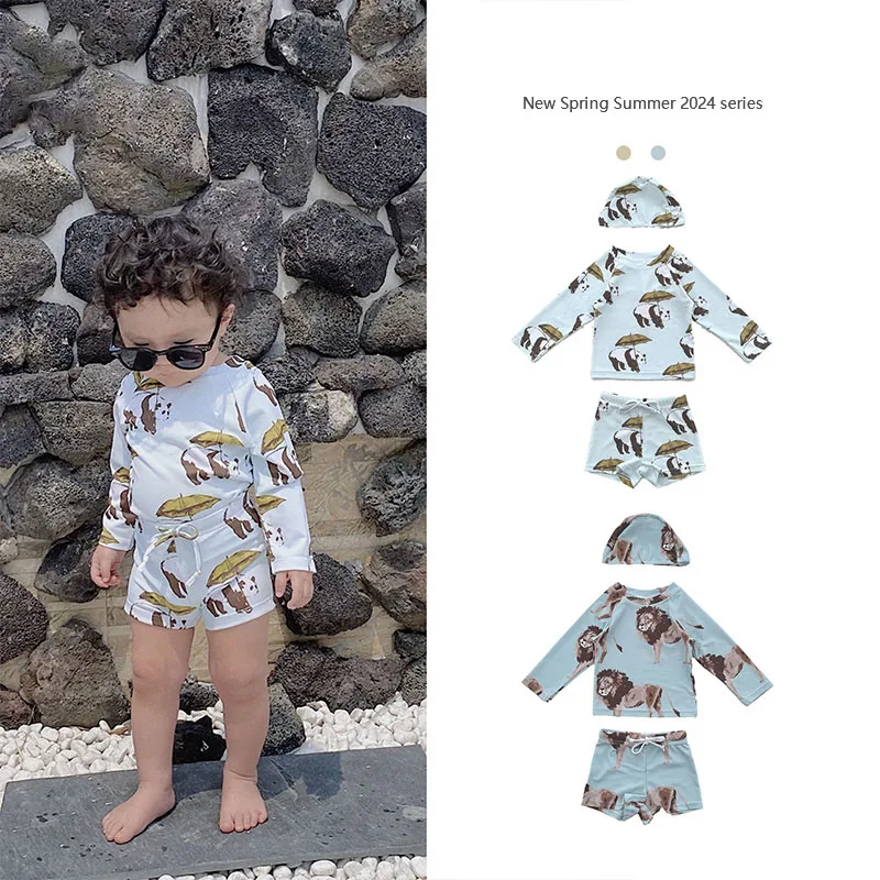 Aide One Piece Zip-Up Short Sleeve Swimwear High Quality Beachwear Kids Cover Up Customized Swimwear Baby Girl Kid Quick Dry