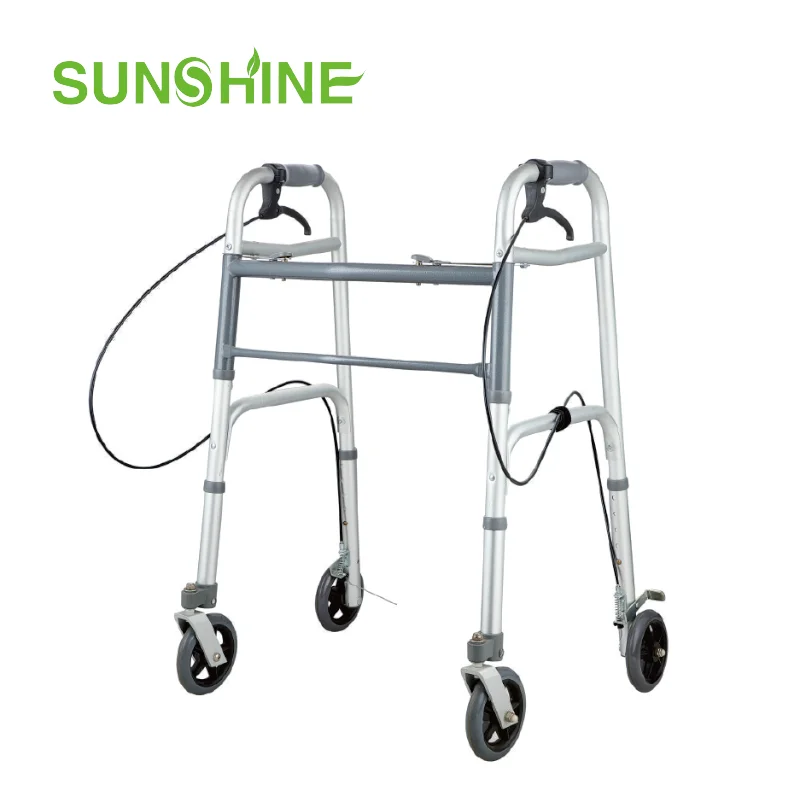 WA252 Folding Junior Walker Light Weight Walking Aid Economic Walker Anodized Aluminum Durable Disabled Walker Rollator