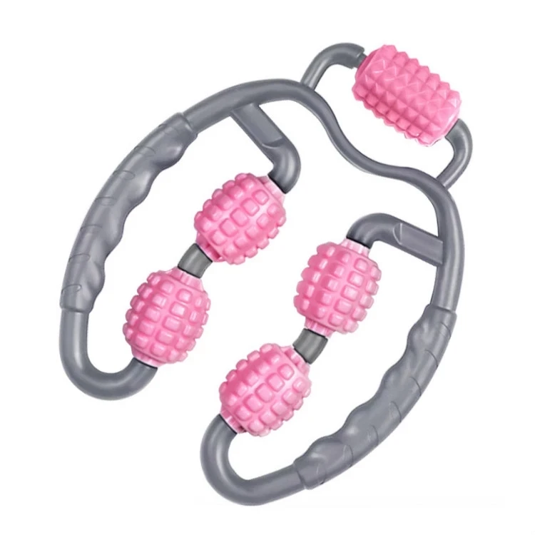 Fitness Gym Yoga Exercise Relaxation Tool Dual Sided Muscle Roller Ring Neck Leg Clamp Massager Leg Muscle Massager