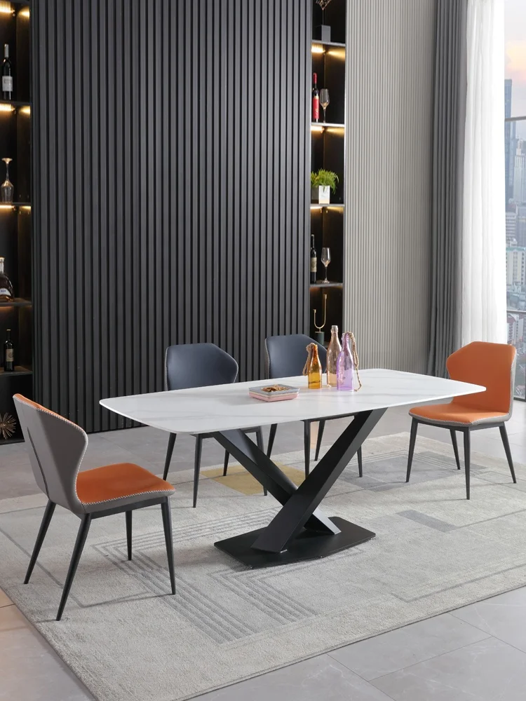 Italy Design Banquet Concrete Stone Top Commercial Rectangle Marble Dining Table Set 10seater Dining Table Decoration