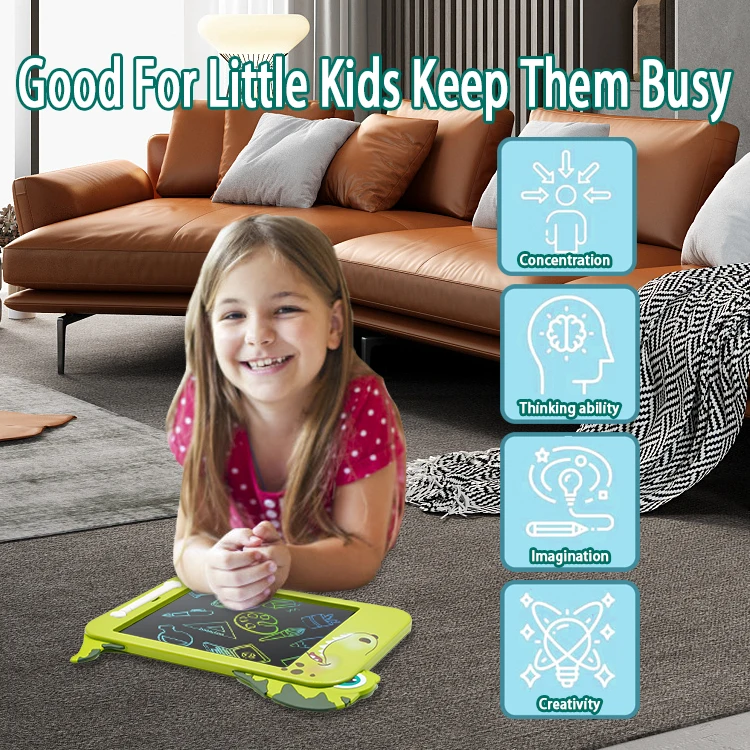 2024 Новое поступление мультяшных крокодиловых форм 10 5 дюймов ЖК-планшет для письма игрушки рисования памятки колодки детей каваи канцелярские принадлежности