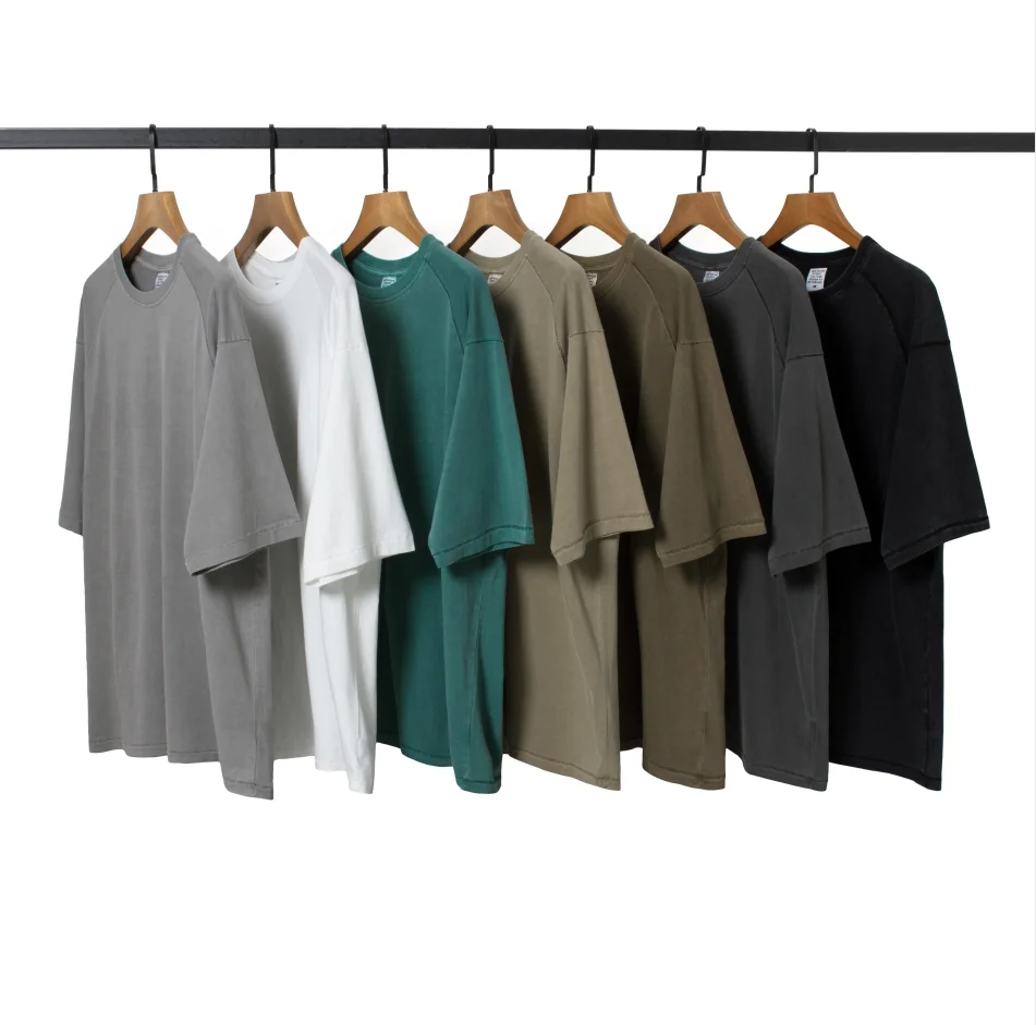 New trendy mens plain cotton cut and sew t-shirt oversized hip hop vintage washed blank t shirts wholesale