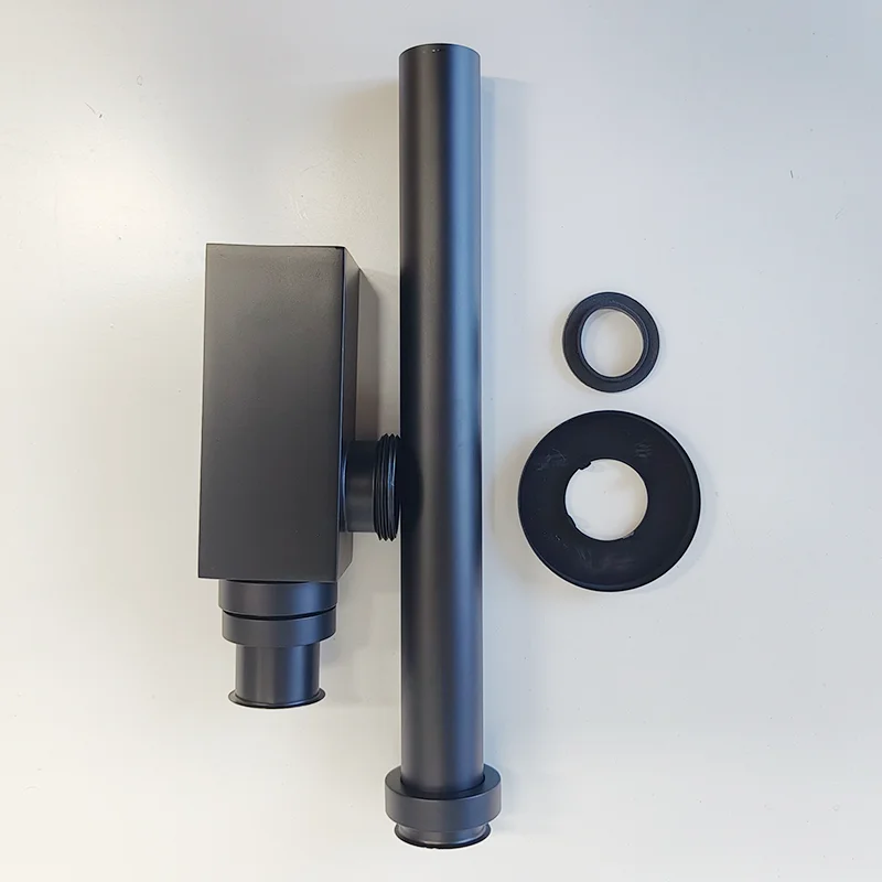 Black Drain Wall Extension For Basin Waste And Outlet Brass Wash Basin Siphon Waste Pipe Drain for sink