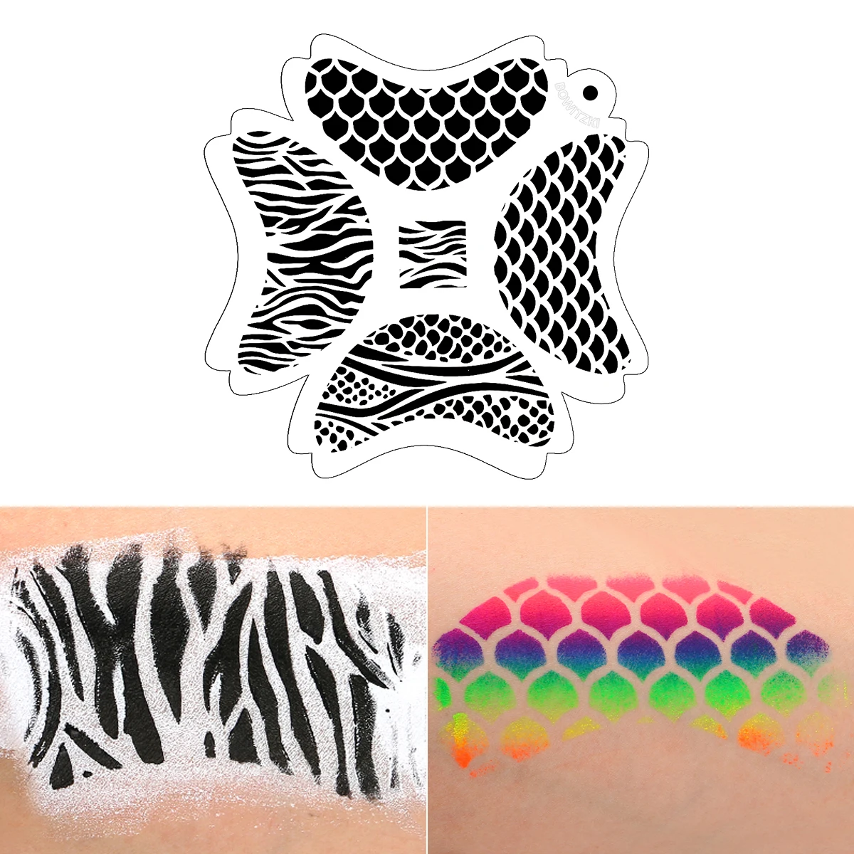 Privated Label  Texture Drawing Tattoo Face Hair Stencil For  Body Artists Make Up